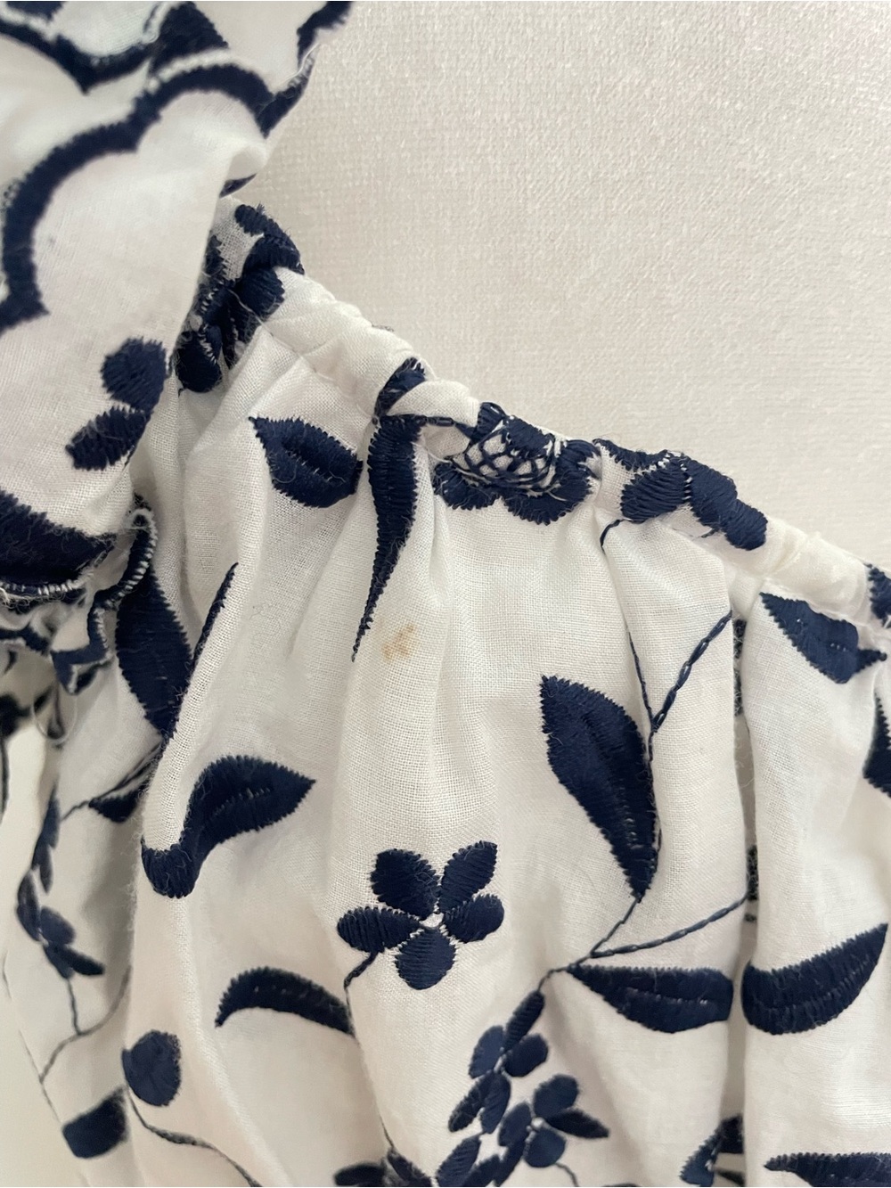 Blue Tassel Floral Embroidered Ruffle Channeled Mini Dress in XS - Picture 4 of 6